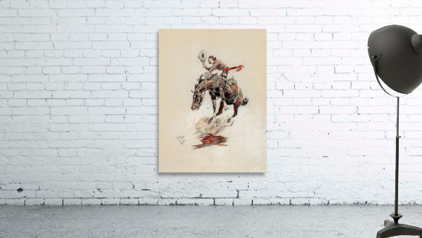 Charles Russell - Bucking Horse And Cowgirl Wall Preview