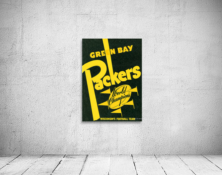 Vintage Green Bay Packers World Champions Art Wall Preview