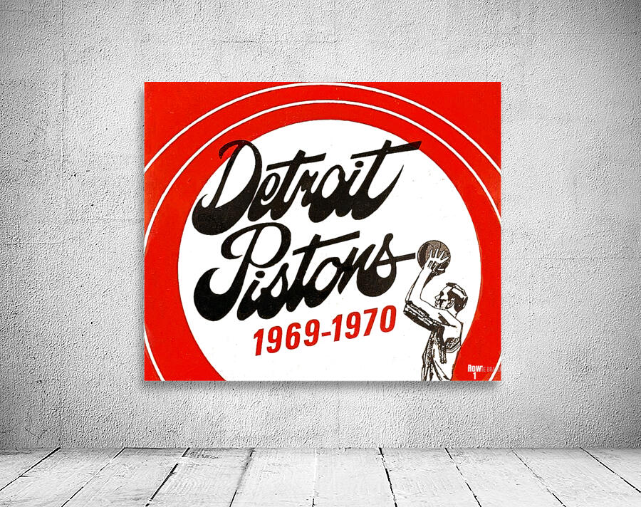 1969 Detroit Pistons Throwback Art Wall Preview