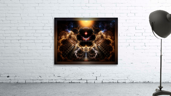 Fire Of Heaven Sci-Fi Fantasy Art Fractal Composition by Xzendor7 Wall Preview