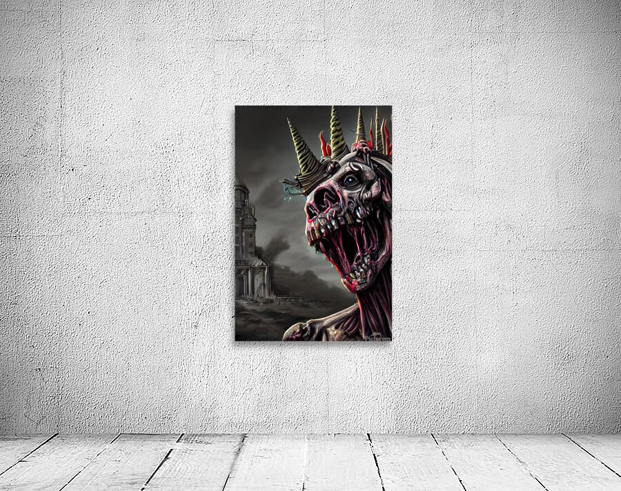 Scary Horror Zombie Unicorn Zombiecorn for gory Halloween by