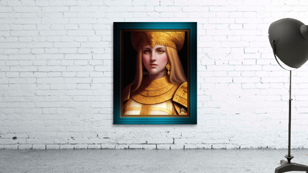 The Golden Elegant Queen Of Sandoria Sci-Fi Fantasy AI Concept Art by Xzendor7 Wall Preview