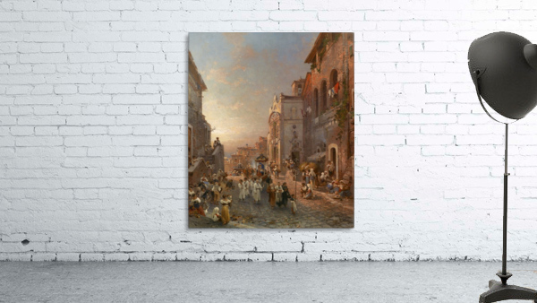 People in the market streets Wall Preview