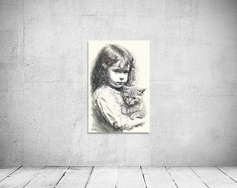 Girl with Kitten Wall Preview