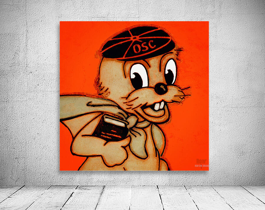Vintage Oregon State Beaver Cartoon Art Wall Preview
