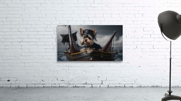 Yorkie on a pirate ship by Ritchie Dee