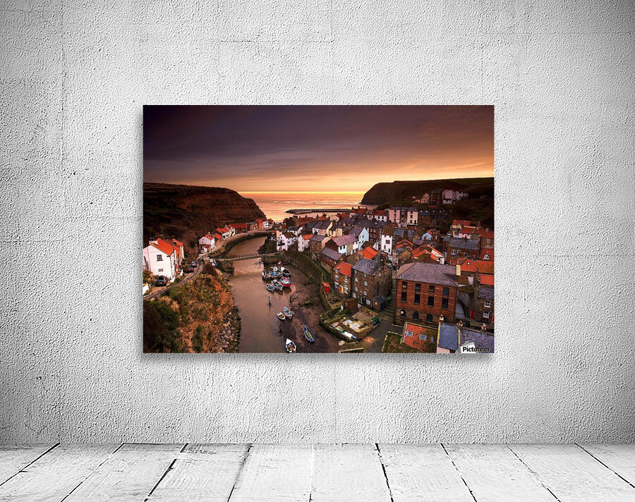 Cityscape At Sunset, Staithes, Yorkshire, England by PacificStock
