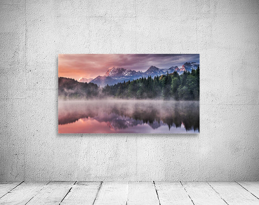 Sunrise at a Lake with Alps in the Background Wall Preview