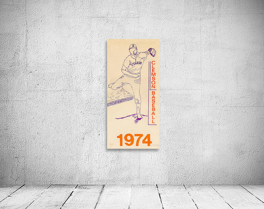 1974 Clemson Baseball Art Wall Preview