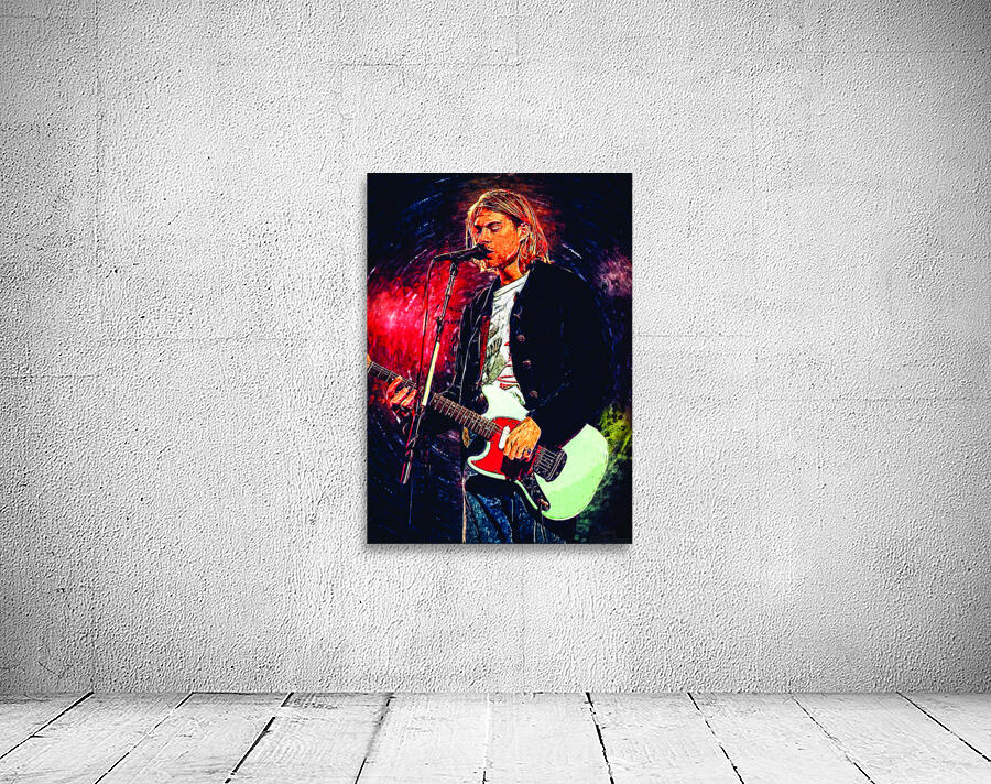 油絵原画　Kurt Cobain Kurt Cobain Splash Art Watercolor by Mankdhani Wall Art