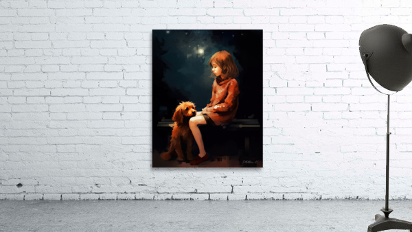 Girl and her dog by Susanne McMillan Art