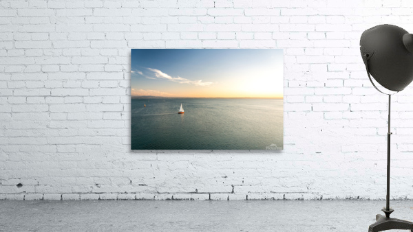 Lonely sailing boat on Lake Constance Wall Preview