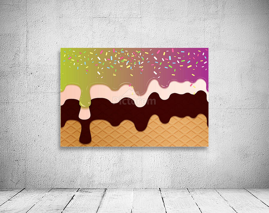 Light Purple Green Creamy Waffle Art by rizu_designs