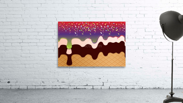 Red Purple Creamy Waffle Art by rizu_designs