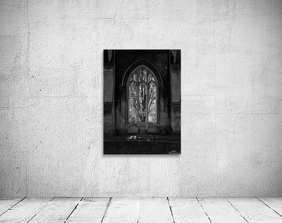 Monochrome view of the empty windows of St Dunstan church by Steve Heap