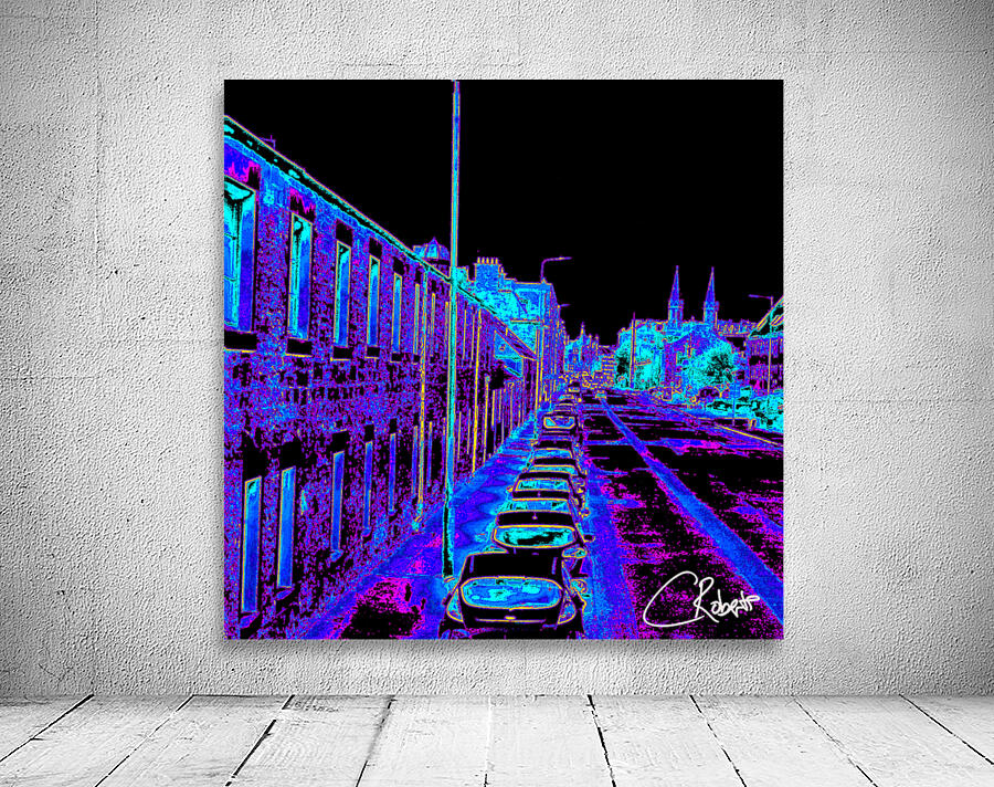 Edinburgh Street Scene in Mixed Colours Wall Preview