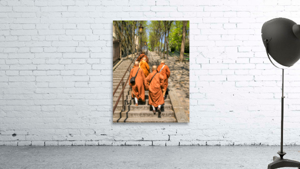 Monks Walking Up to Montmartre Wall Preview