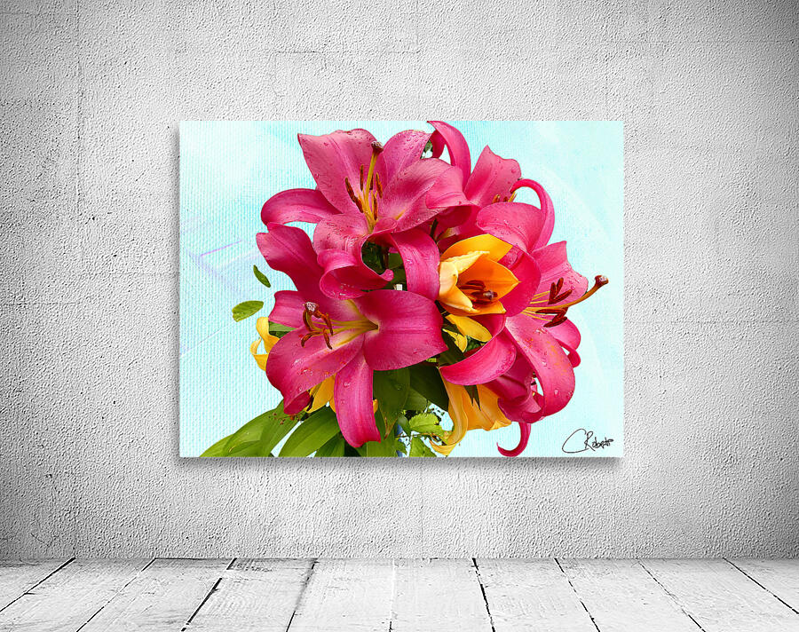  Red Bouquet of Lily Flowers Wall Preview