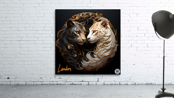yin yang Cheetah 4 Wall Preview