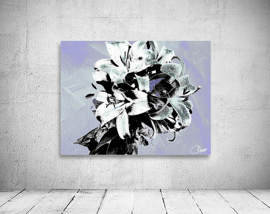 Greys and Blacks Poster Lilies Pop Art Wall Preview
