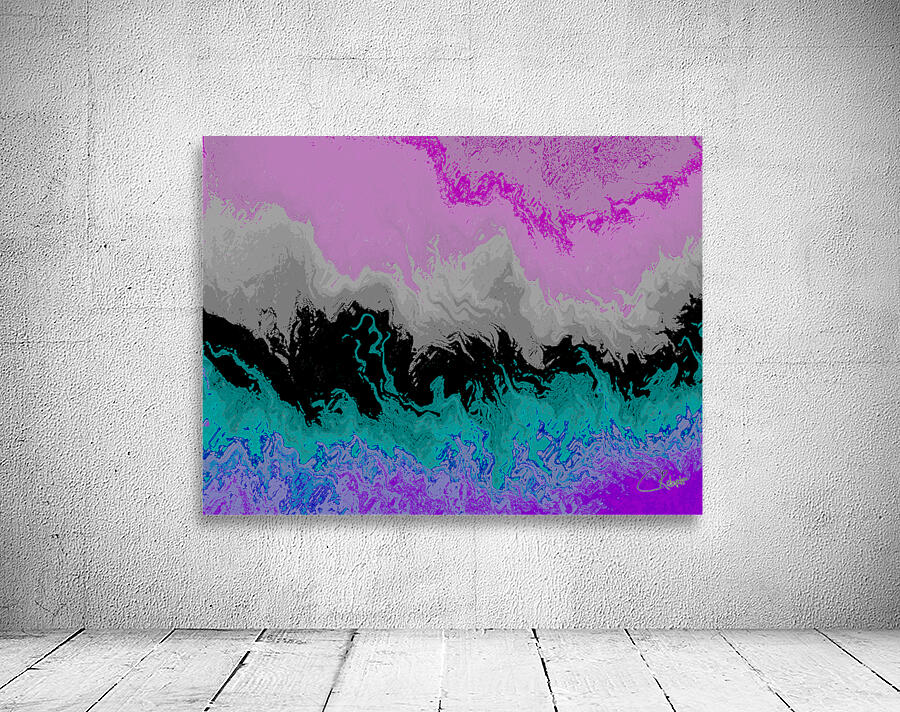 Abstract Melted Forest in Pinks and Turquoise Wall Preview