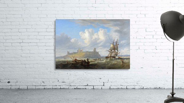 Shipping off Dunstanborough Castle, Northumberland 1844 Wall Preview