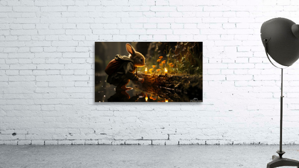 Whimsical Waterside Bunny. Wall Preview