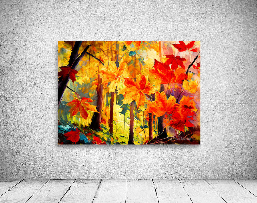 Colorful Fall Leaves in the Forest - 4 Wall Preview