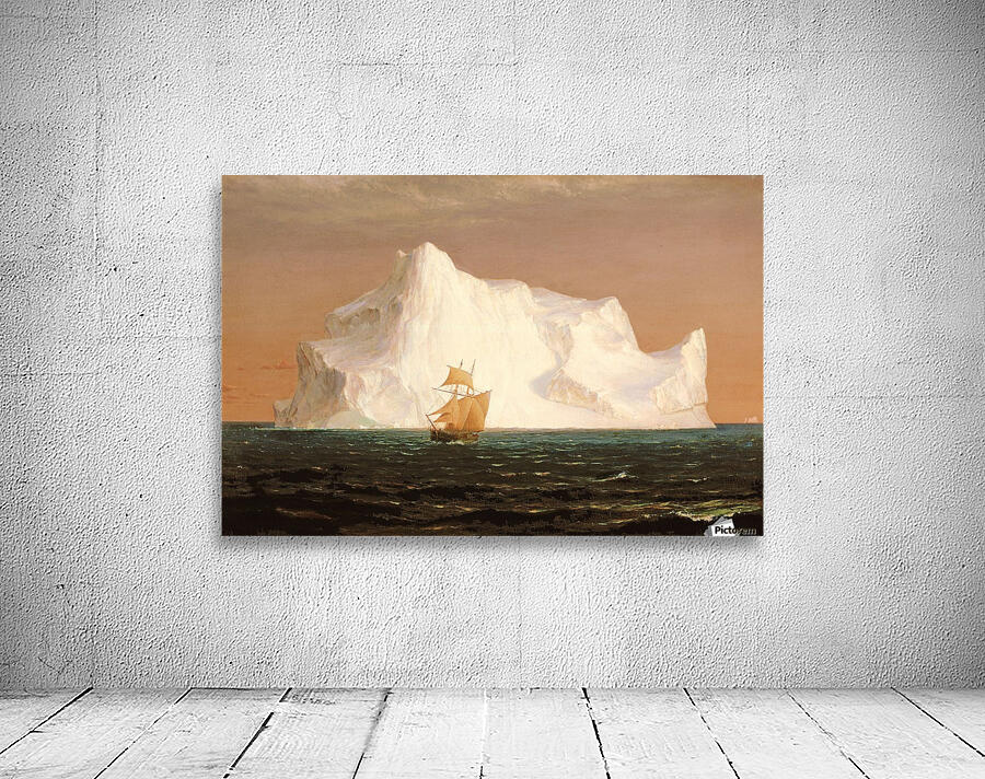 A boat sailling to an iceberg Wall Preview