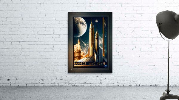 Take An Adventurous Journey To The Moon AI Concept Art by Xzendor7 Vintage Art Poster Wall Preview