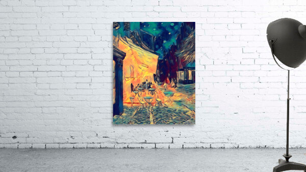 Van Gogh Terrace Cafe 1888 digitized polyart paint style EXCLUSIVITY only 1 Canvas Print Wall Preview