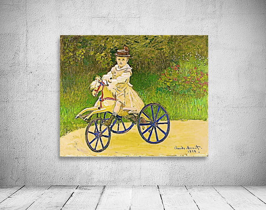 Jean Monet On His Hobby Horse 1872 dig by Monet by ArteFinoArt