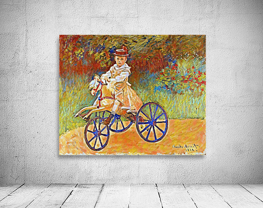 Jean Monet On His Hobby Horse 1872 imp by Monet by ArteFinoArt