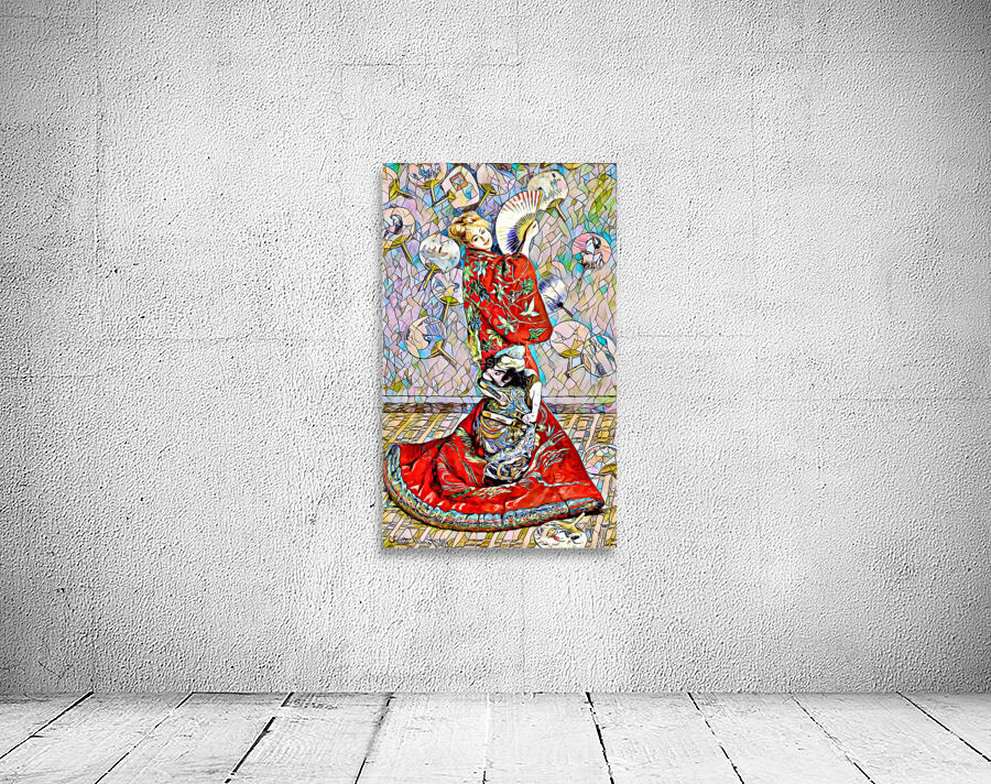 Madame Monet en costume japonais 1876 mosaic by Monet by ArteFinoArt