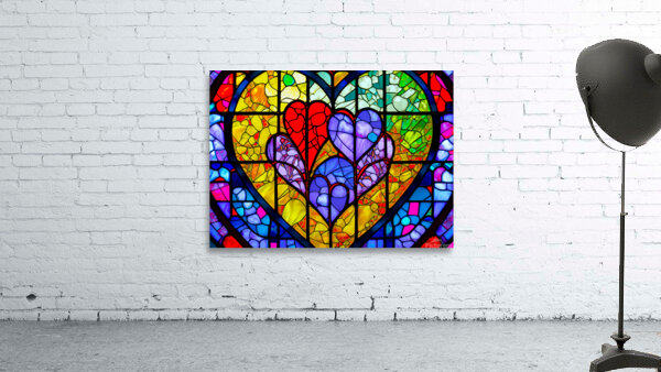 Hearts in a Stained Glass Window Wall Preview