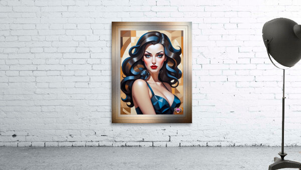 Geometry Is My Subject Pop Surreal Cubism Captivating Portrait AI Concept Art by Xzendor7 Wall Preview