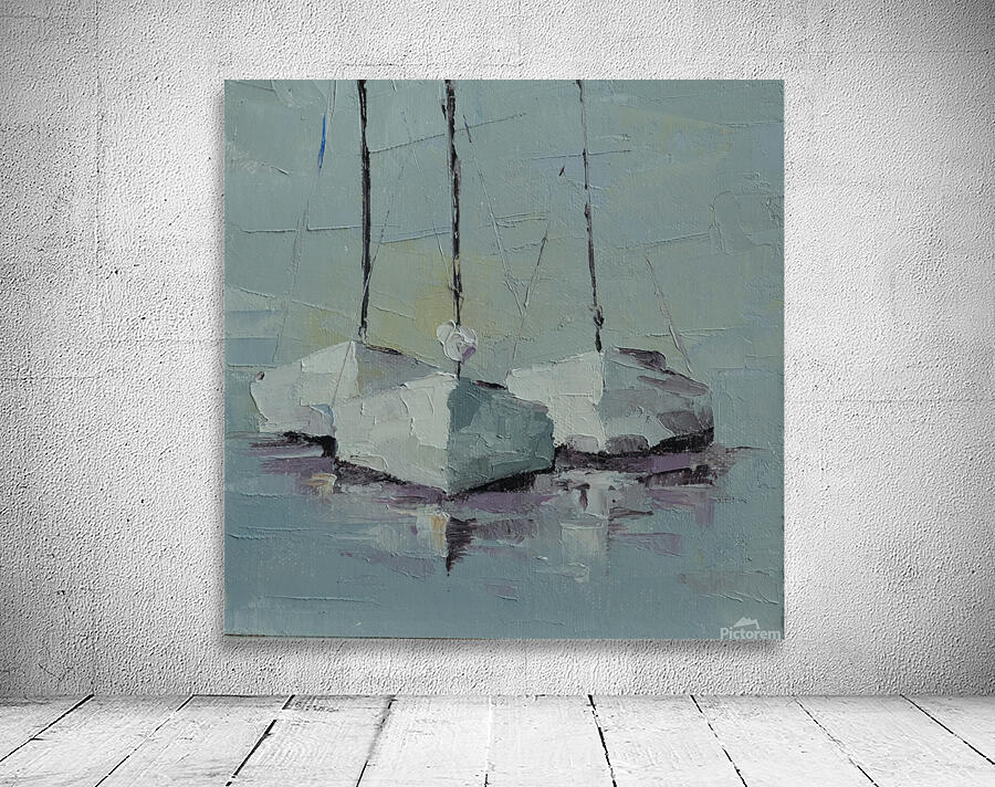 3 Small White Sailboats by Gretchen Stuppy