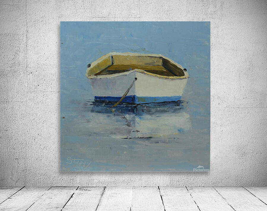 White and Blue Rowboat by Gretchen Stuppy