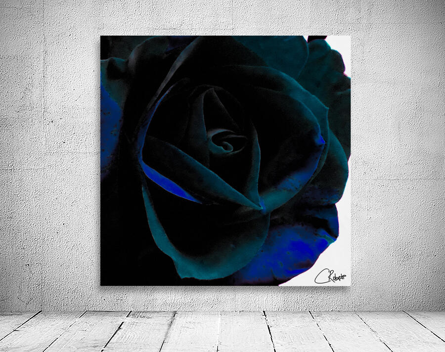 Abstract Dark Green Rose on a Monochrome Abstract Background Wall Preview