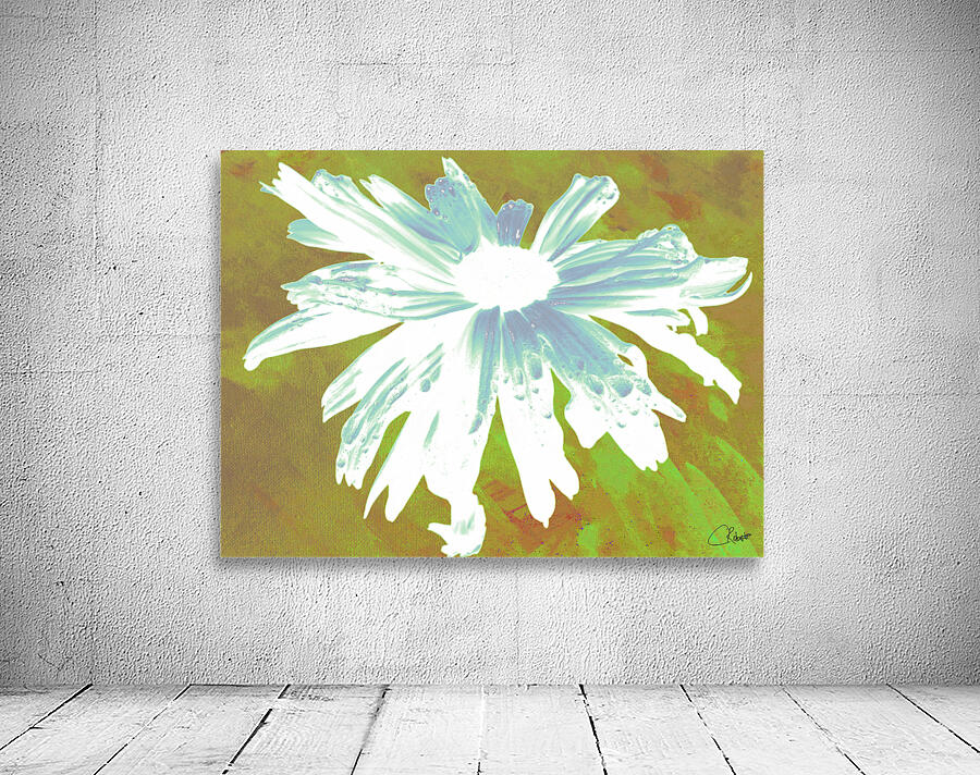 Abstract Minty Daisy Flower on an Abstract Fawn Background Wall Preview