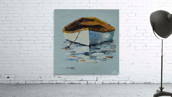 White Rowboat at anchor by Gretchen Stuppy