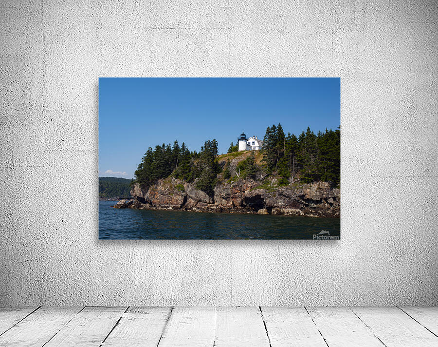 Bear Island Light Over Rocky Cliffs in Acadia National Park by Allan Wood