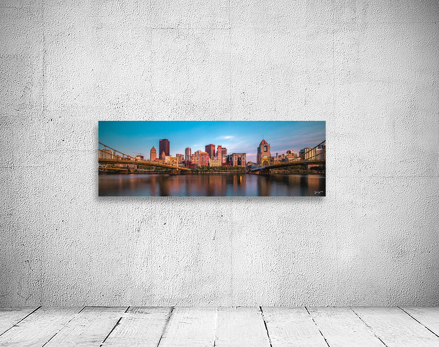 City of 3 Rivers - Modern Wall Art Pittsburgh City Skyline by Jongas Photo
