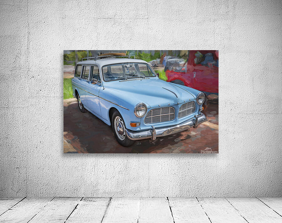 1968 Blue Volvo 122S Amazon Station Wagon X 1 by Rich Franco Wall Art
