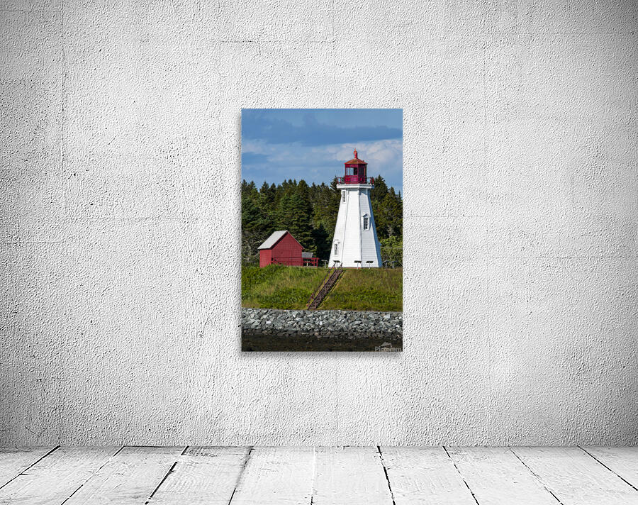 Mulholland Lighthouse Wooden Tower At Low Tide on Canadian Border by Allan Wood