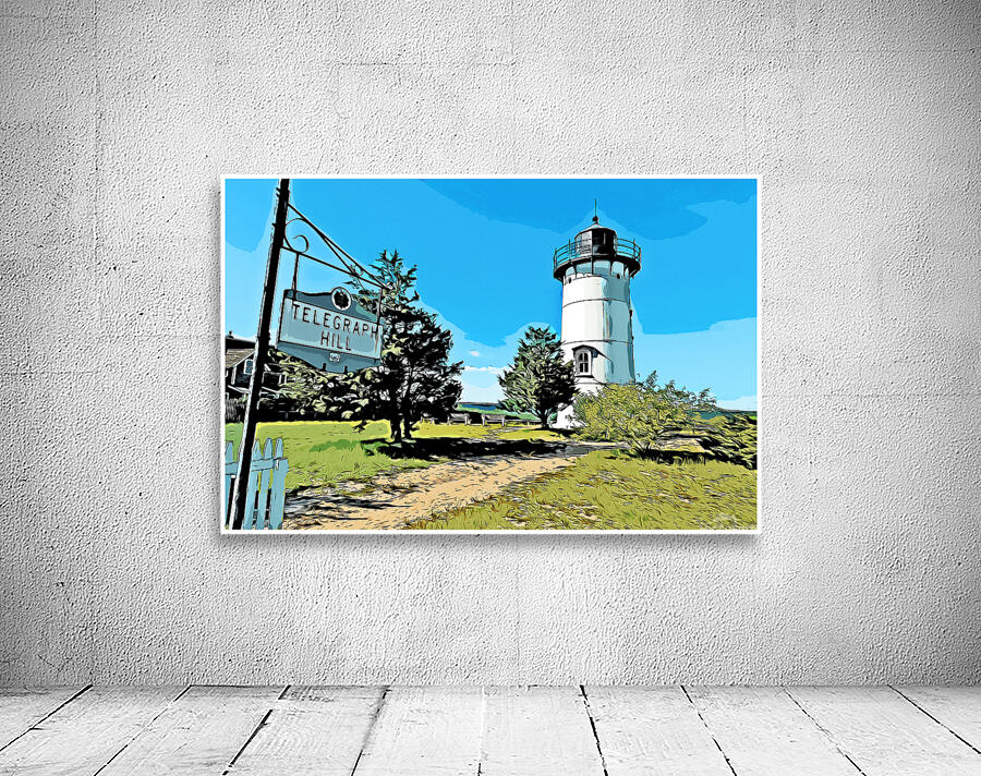East Chop Lighthouse on Marthas Vineyard in Massachusetts - Illus. Wall Preview