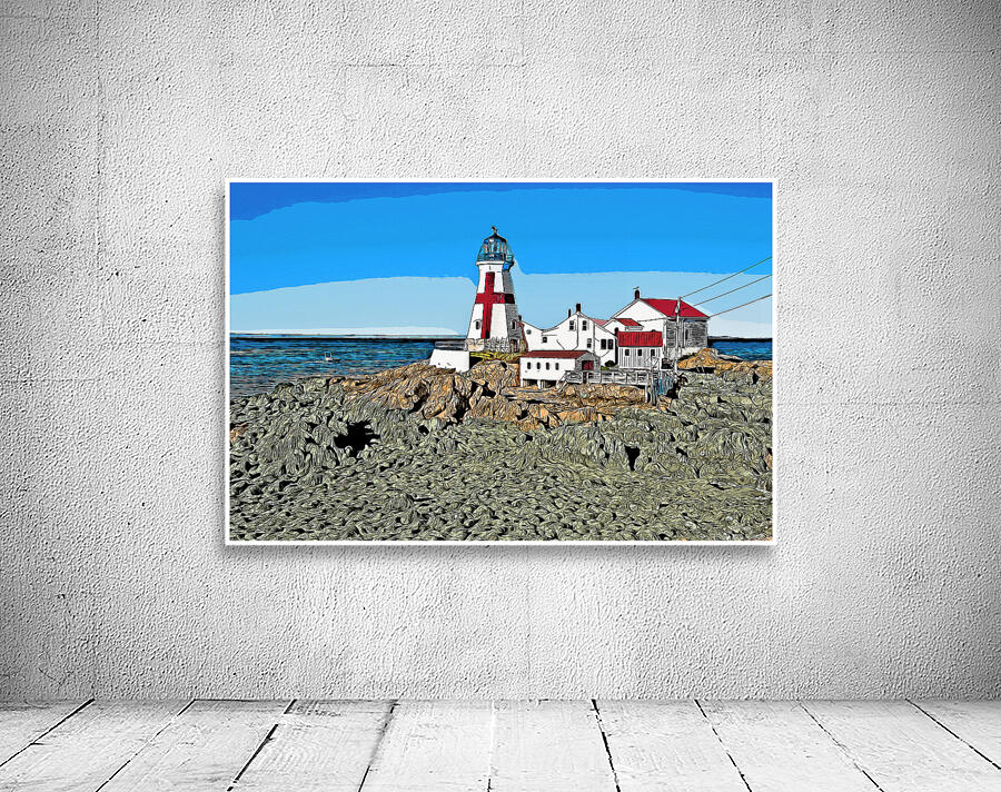 Head Harbor Lighthouse At Low Tide on Campobello Island in Canada - Illus. by Allan Wood