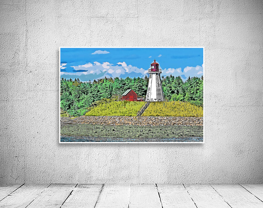 Mulholland Lighthouse on Campobello Island in Canada - Illus. by Allan Wood