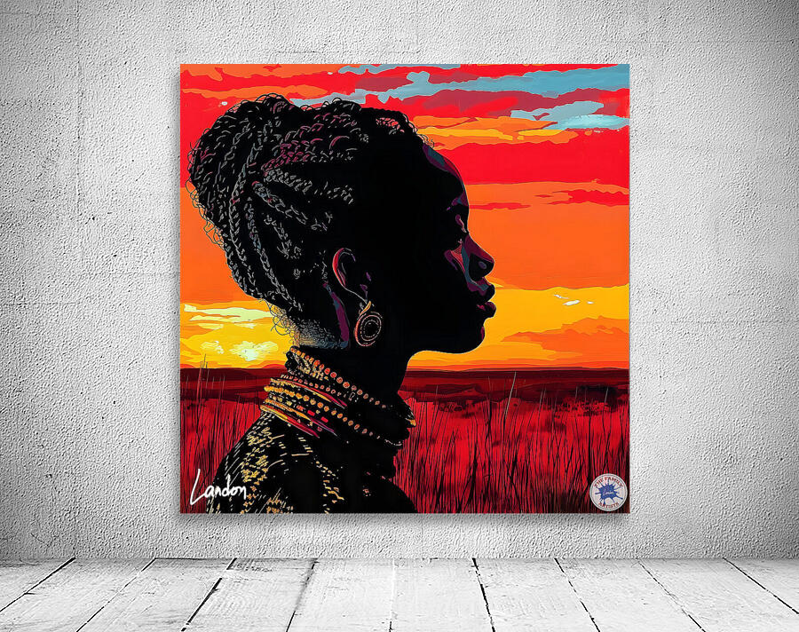 African Womans Sunset 1 Wall Preview