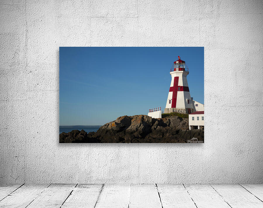 Distinctive Red Cross of Head Harbor Lighthouse in Canada by Allan Wood